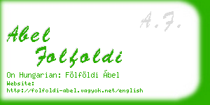 abel folfoldi business card