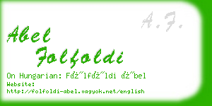 abel folfoldi business card